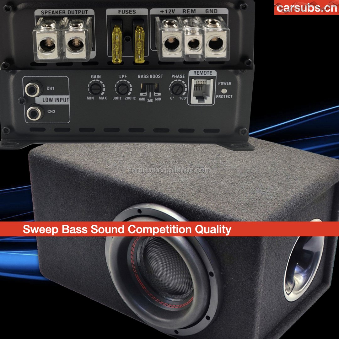 Car Passive Tube Subwoofer Box Enclosure 8 Inch for TOYOTA TRUCK Highlander 4Runner with 500W Monoblock Car Amplifier